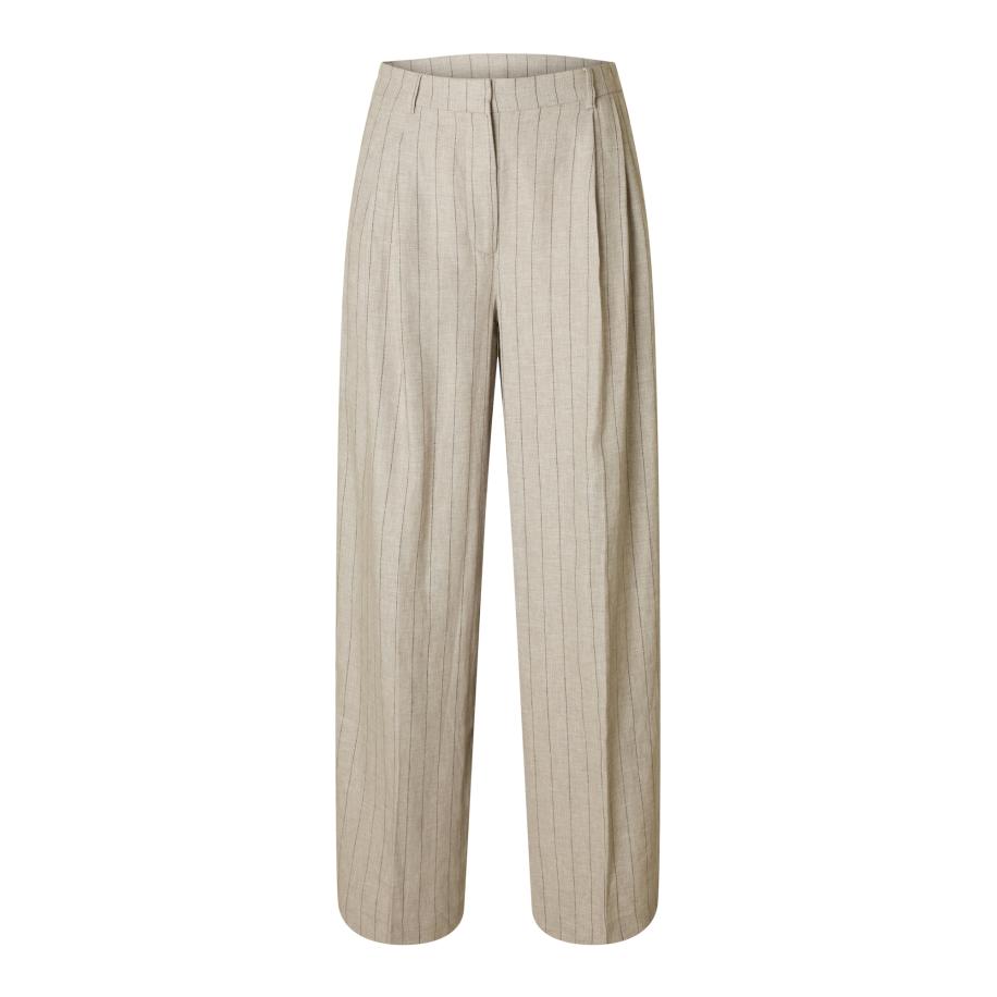 Selected SELECTED Bandplooibroek beige gemêleerd -