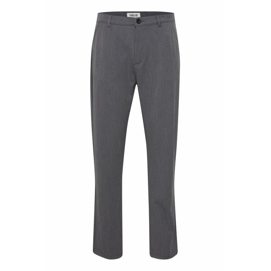 !Solid Chino Frederic Liam grijs gemêleerd Grijs