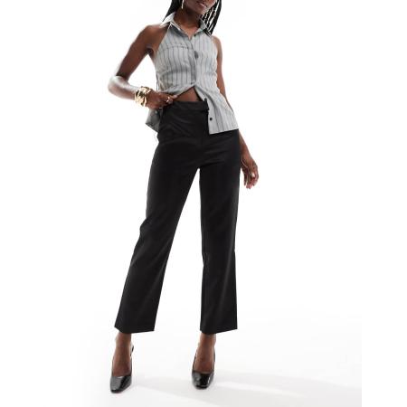 ASOS DESIGN Elegante broek van satijn met rechte pijpen in zwart