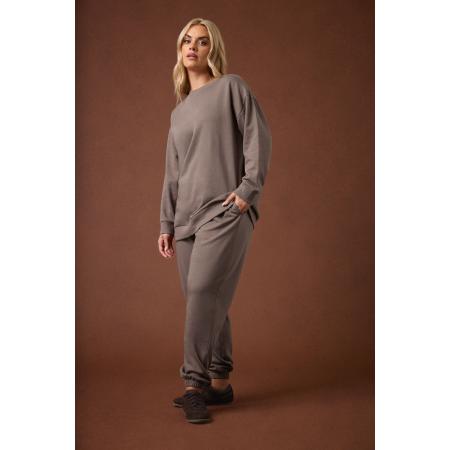 Yours Chocoladebruine Joggingbroek Met Omslag Size 66-68
