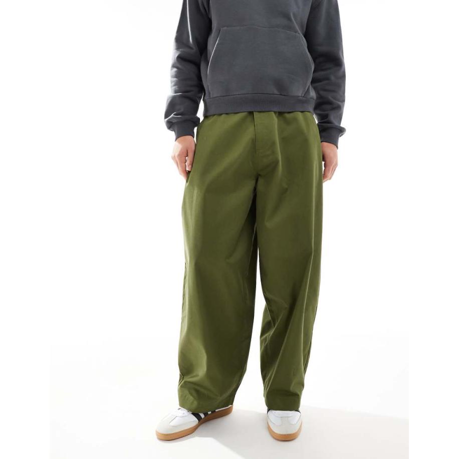 ASOS DESIGN - Superbaggy broek in kaki-Groen Groen