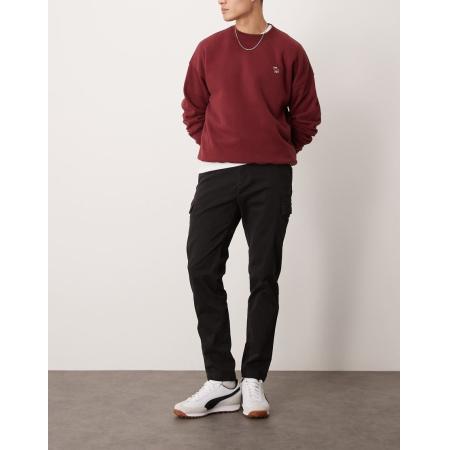 Calvin Klein - Modern - Toelopende cargobroek van keperstof in zwart