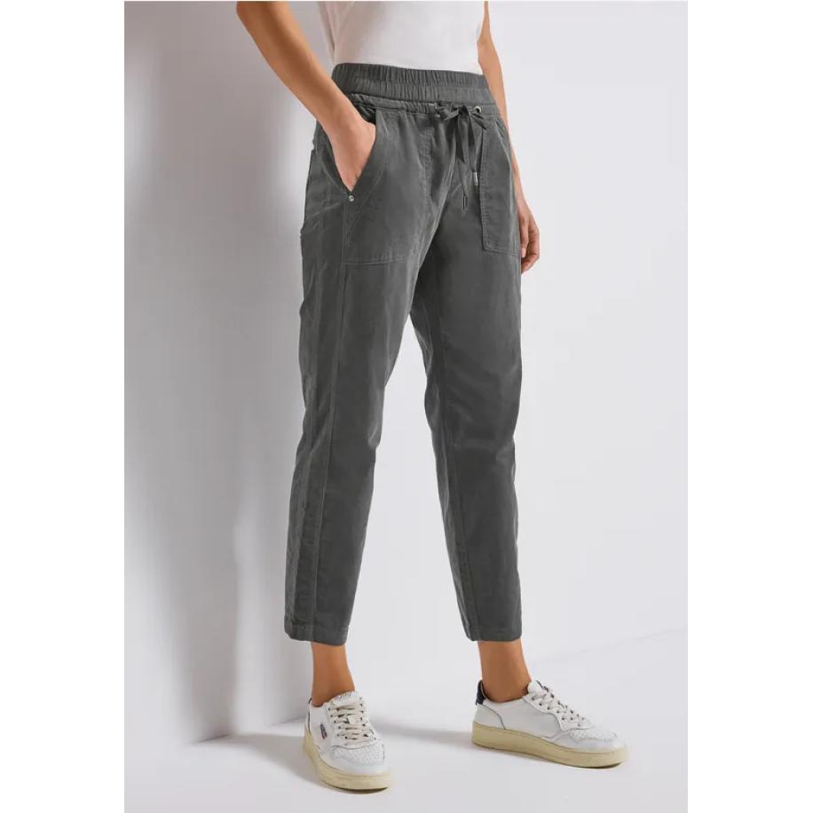 Street One Loose Fit corduroy broek Grijs