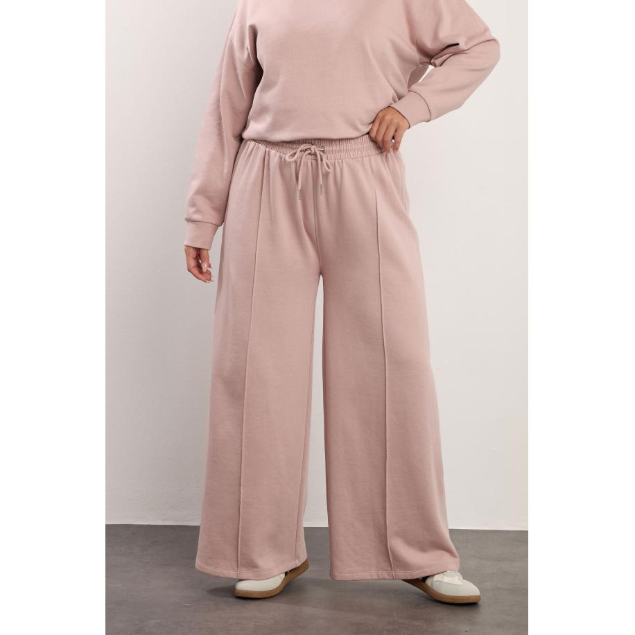 Yours Donkerroze Joggingbroek Met Wijde Pijpen Size 66-68 Roze