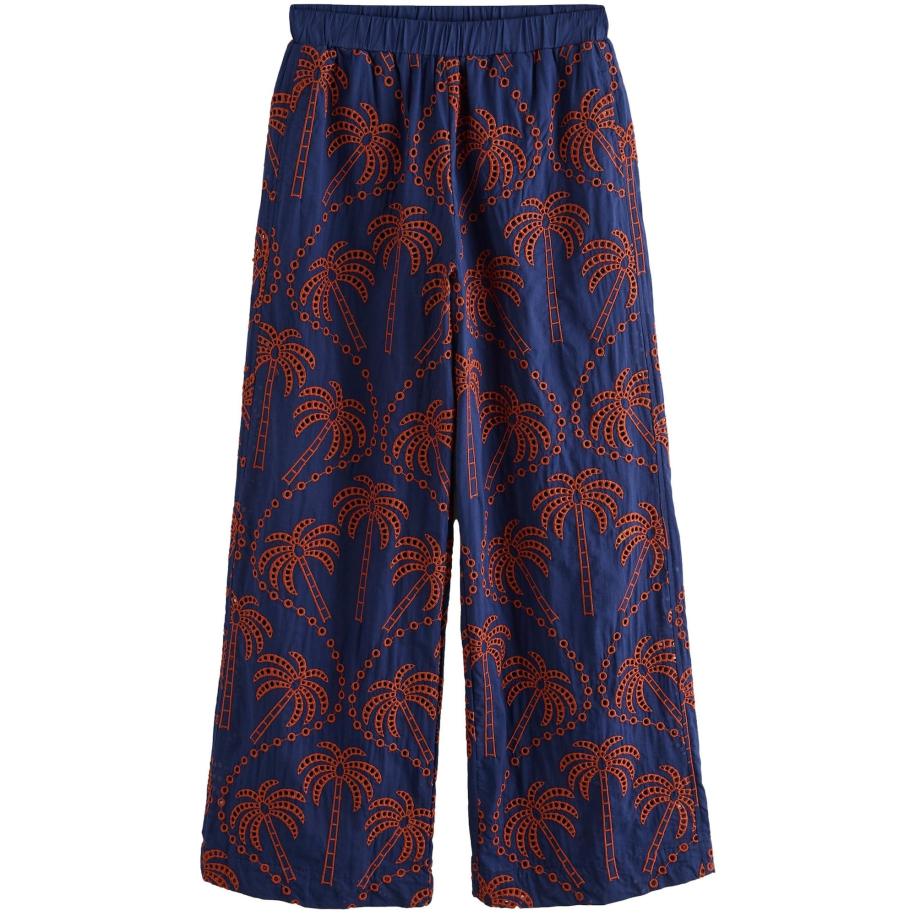Next Next Broek Palmen-Print navy / bruin -