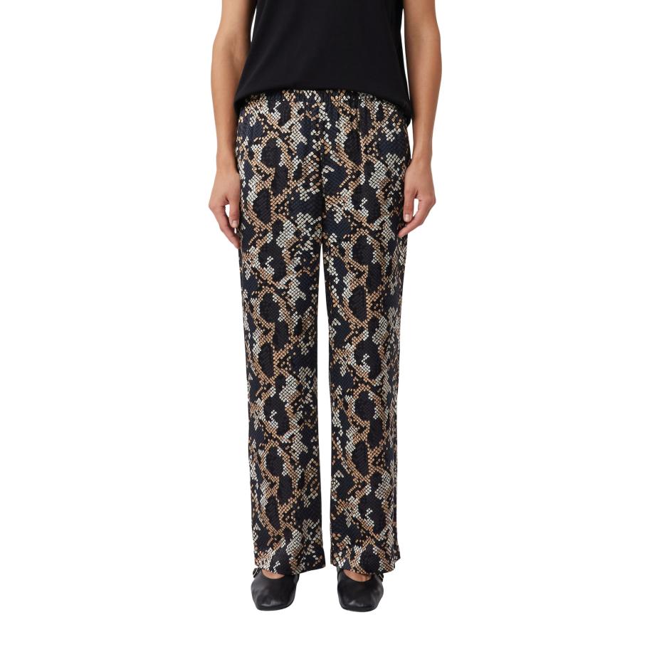 Comma COMMA Broek donkergrijs / oranje / wit -