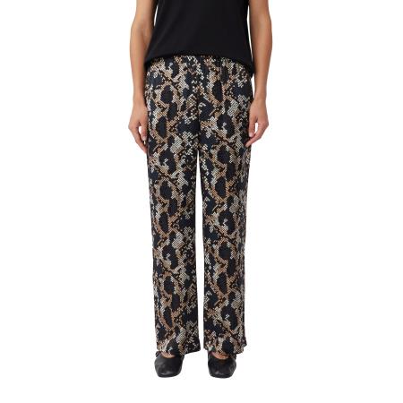 Comma COMMA Broek donkergrijs / oranje / wit