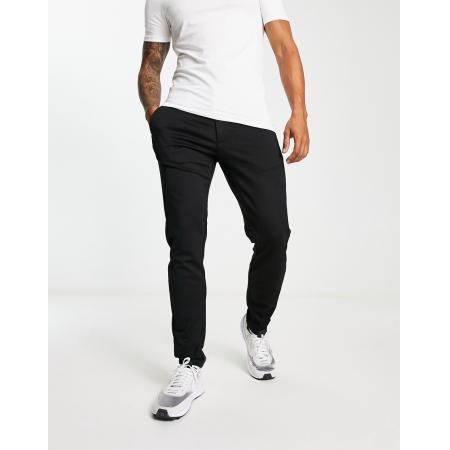 Only & Sons - Slim-fit smaltoelopende broek in zwart