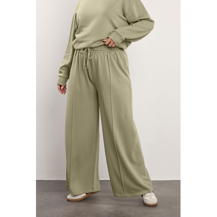 Yours Lichtkakigroene Joggingbroek Met Wijde Pijpen Size 58-60 Groen