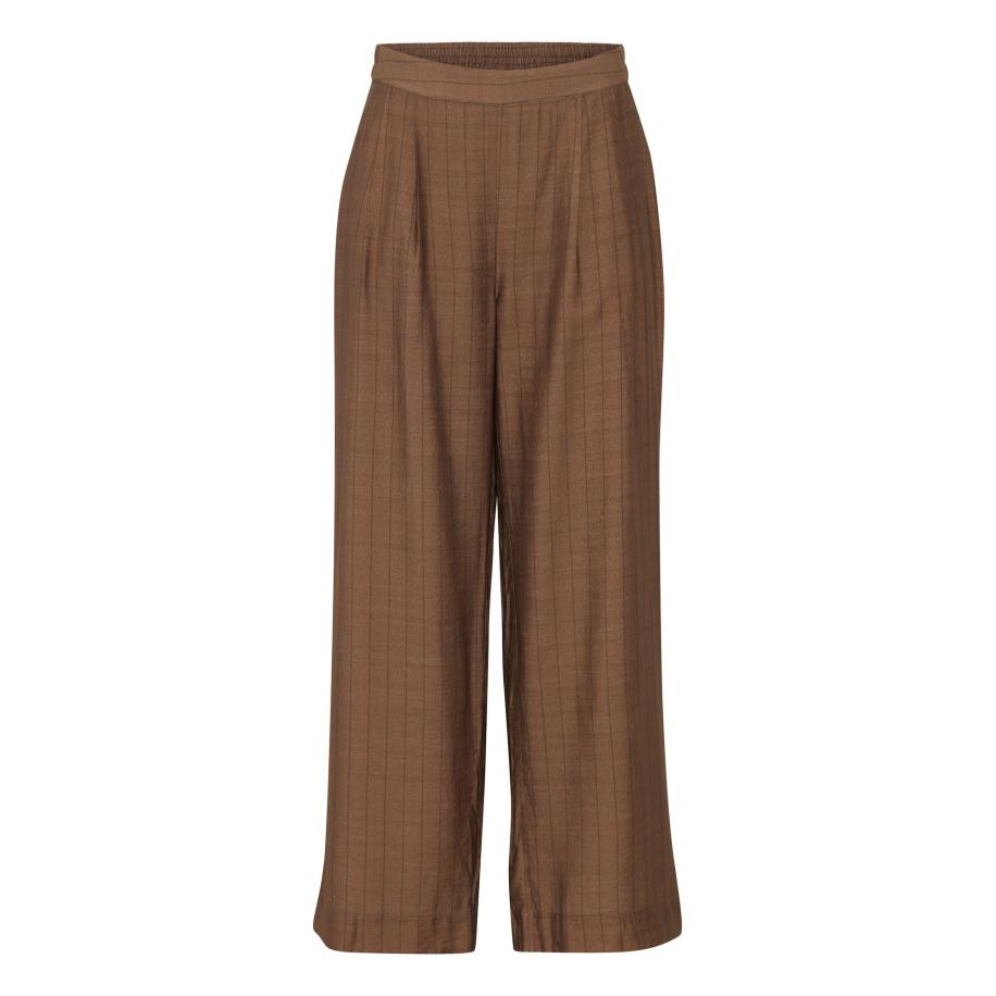 Fransa Fransa Bandplooibroek Ariana bruin gemêleerd / zwart -