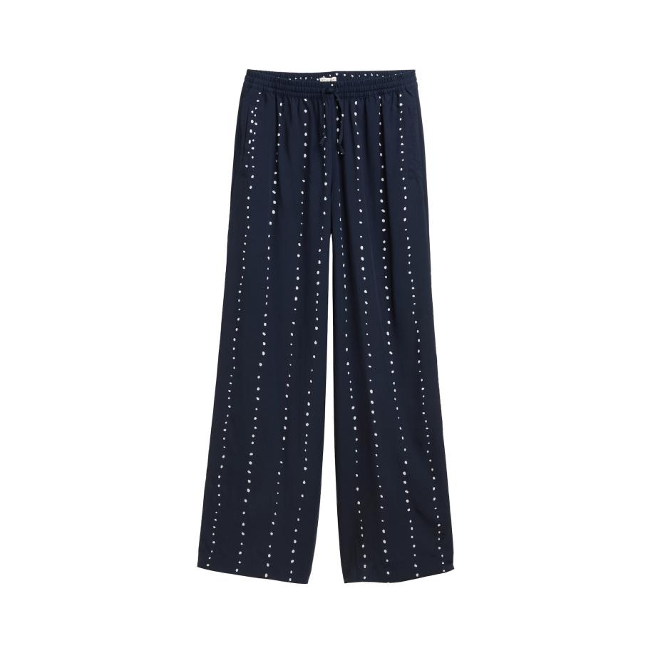 Tom Tailor TOM TAILOR Bandplooibroek Palazzo donkerblauw / wit -