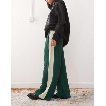 Reclaimed Vintage Broek met wijde pijpen en contrasterend paneel in groen