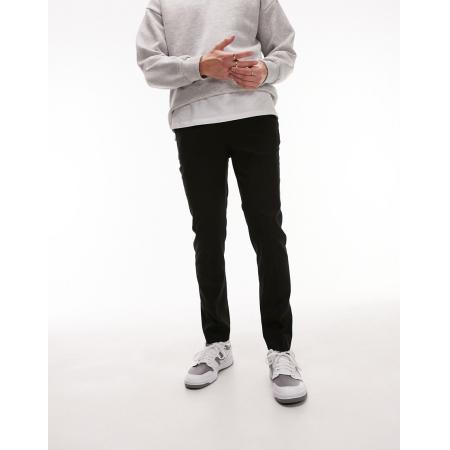Topman - Nette skinny broek met elastische tailleband in zwart