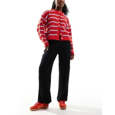 Wednesday's Girl Losgebreide broek met wijde pijpen in zwart