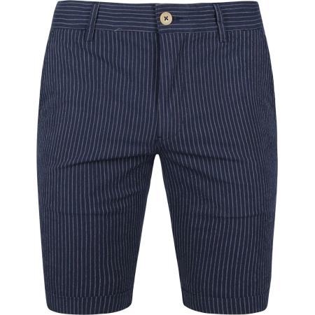 Suitable Aswin Short Donkerblauw Gestreept
