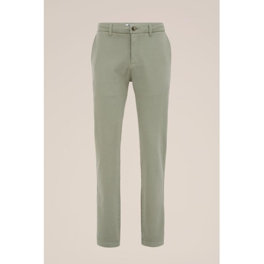 Fundamentals heren slim fit chino van jog kwaliteit - Slim Fit - Grijsgroen - Katoen - Maat: 29/30 Groen
