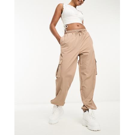 Noisy May Cargobroek met zakdetail in taupe-Neutraal