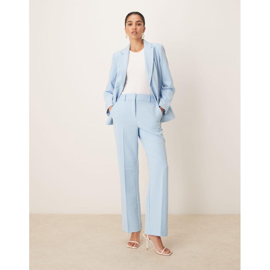 YAS Elegante broek met rechte pijpen in luchtblauw, deel van co-ord set Blauw