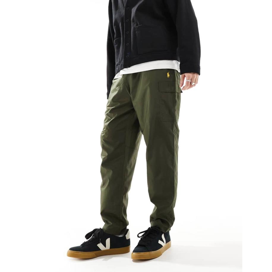 Polo Ralph Lauren - Ripstop cargobroek met gouden icoonlogo in donkergroen Groen