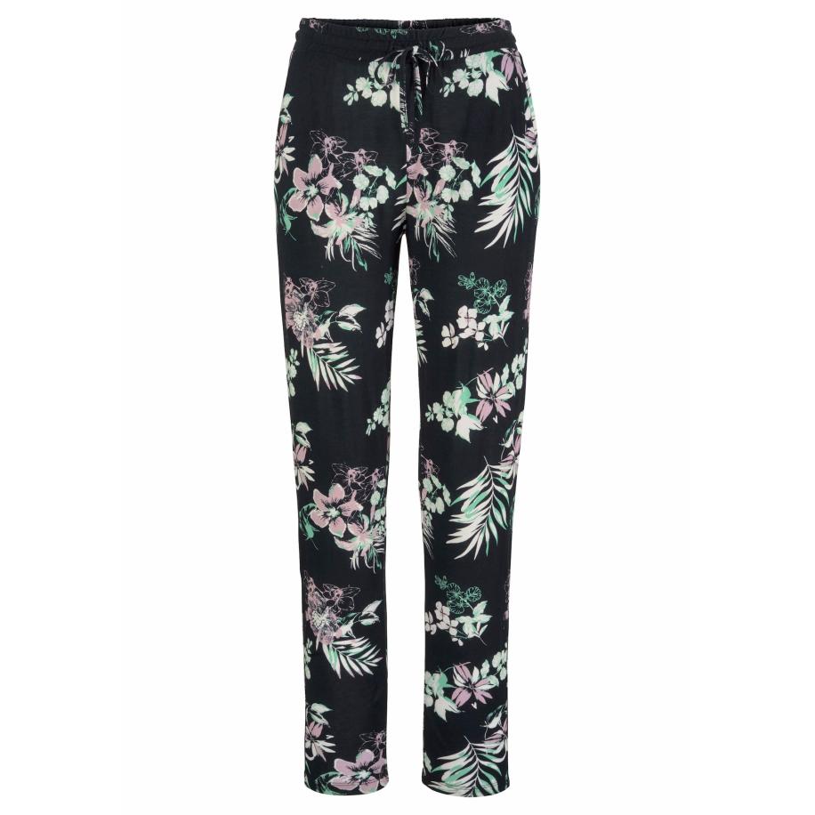Lascana LASCANA Broek jade groen / rosa / zwart / wit -