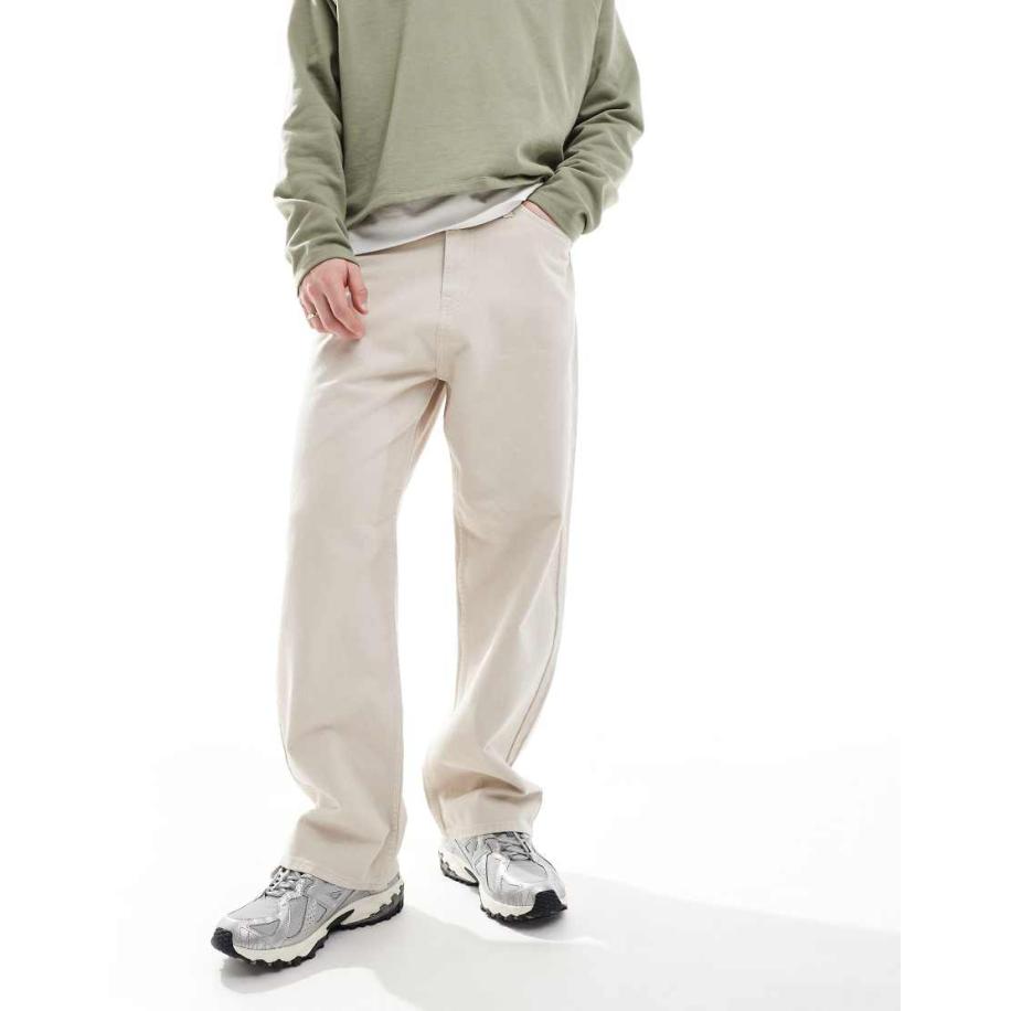 Jack & Jones - Alex - Broek met wijde pasvorm in ecru-Wit Wit