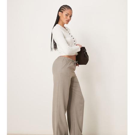JDY Tall Broek met wijde pijpen en gestrikte voorkant in grijs
