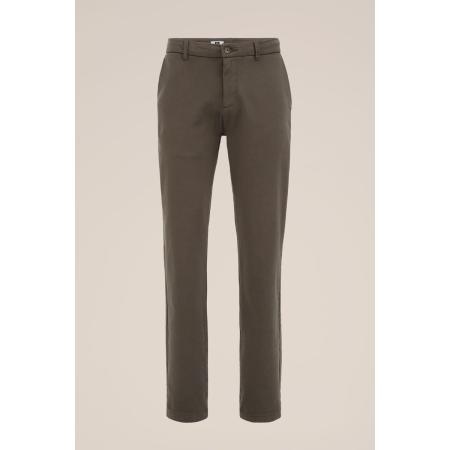 Fundamentals heren slim fit chino van jog kwaliteit - Slim Fit - Donkergroen - Katoen - Maat: 33/36