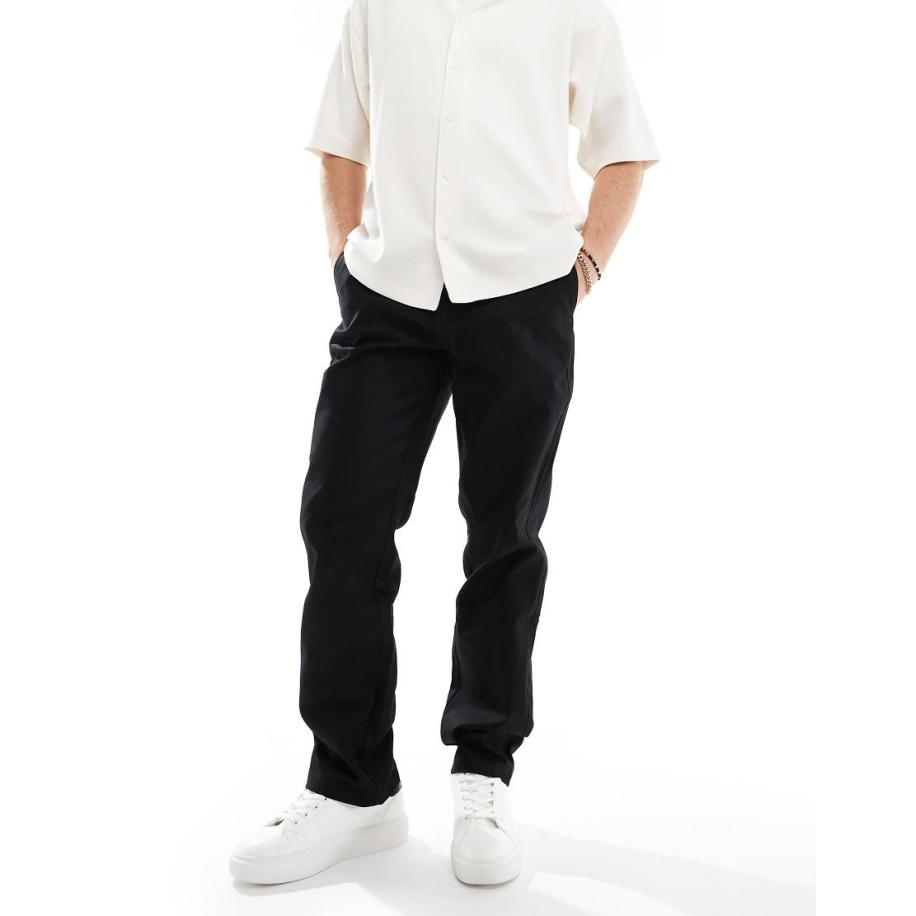 Only & Sons - Slim-fit smaltoelopende broek in zwart Zwart