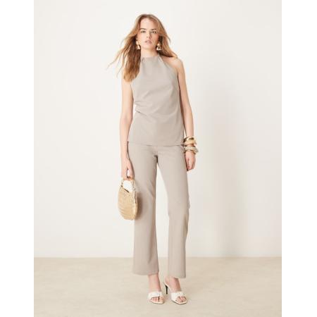 Pretty Lavish Elegante broek met smalle pijpen in stone, deel van co-ord set-Neutraal