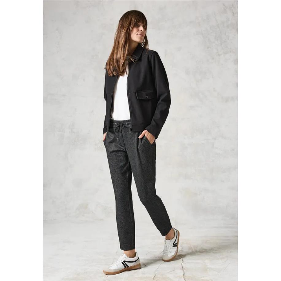 CECIL Broek in visgraatlook Grijs