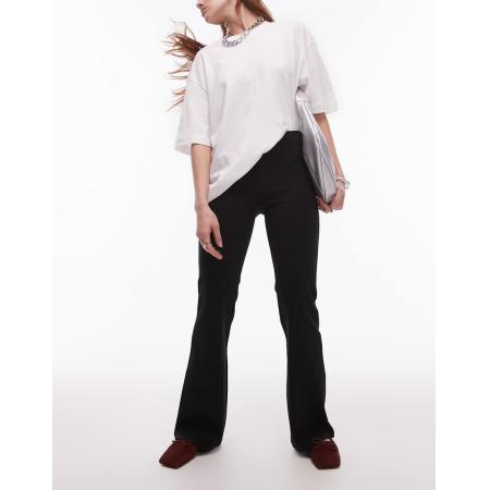 Mango Aansluitende flare-broek met hoge taille in zwart