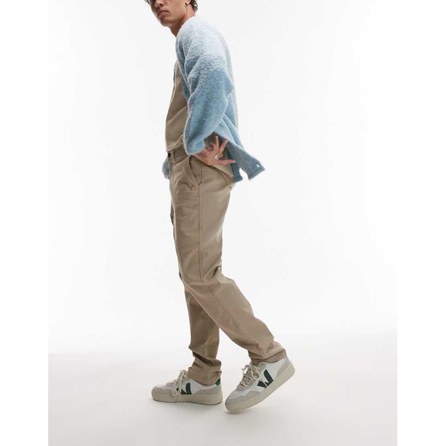 Topman - Smalle chinobroek in stone-Neutraal Multicolor