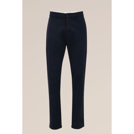Van Gils heren Tapered soft touch chino van katoen modalmix - Tapered - Donkerblauw - Katoen - Maat: 31/34