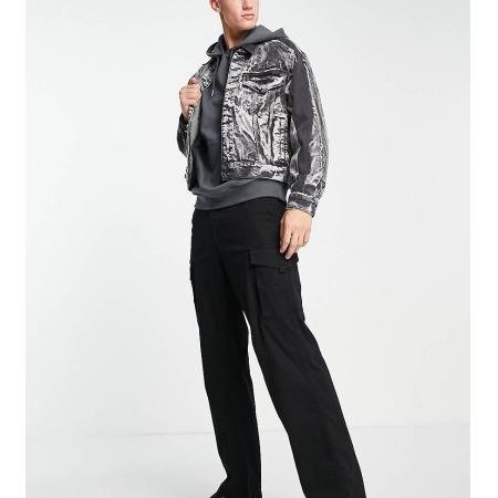 ADPT - Cargobroek met wijde pasvorm in zwart