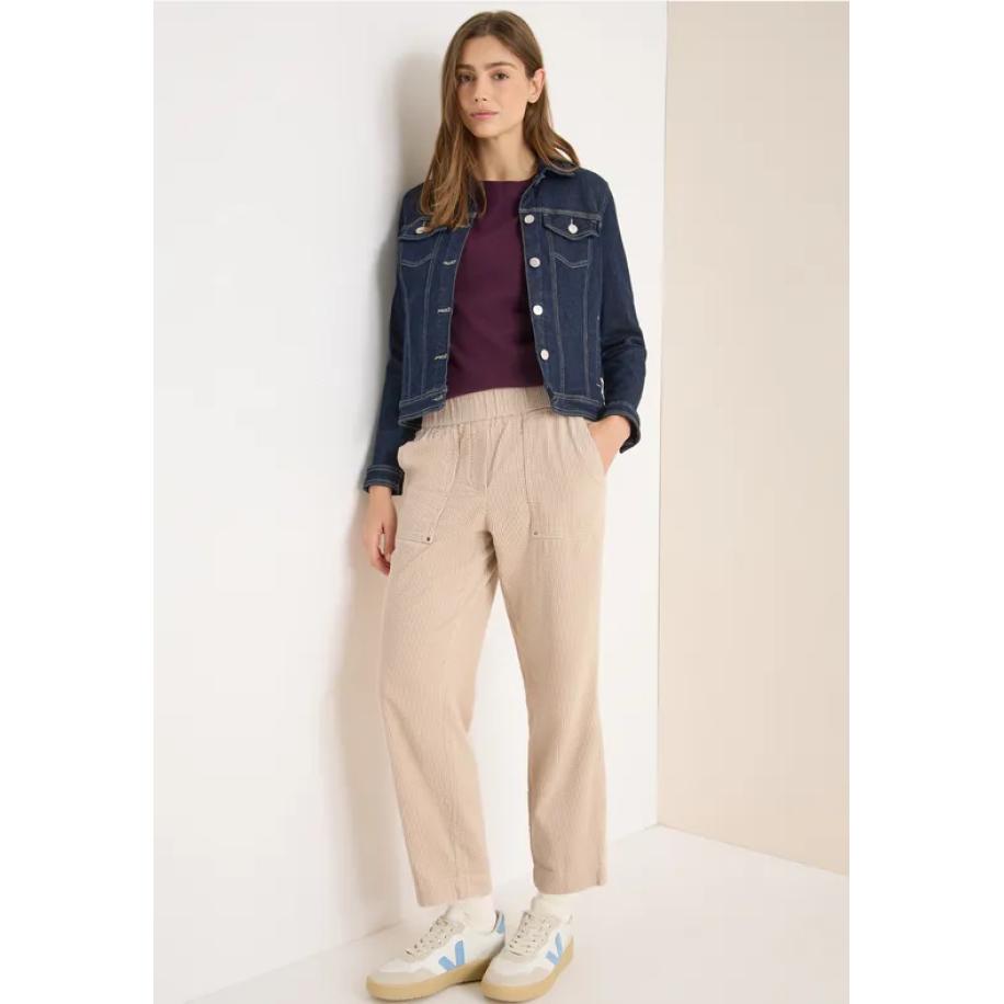 CECIL Sportieve loose fit corduroy broek Bruin