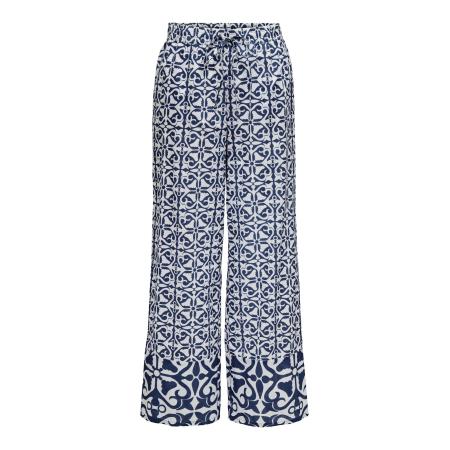 JDY Broek JDYAnna blauw / offwhite