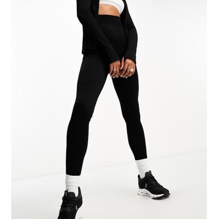 4505 Tall Icon Naadloze geribbelde fitnesslegging in zwart