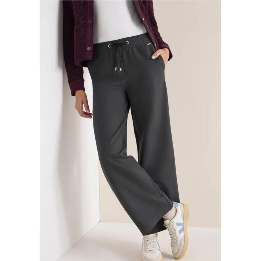 CECIL Wide Legs broek met patroon Zwart