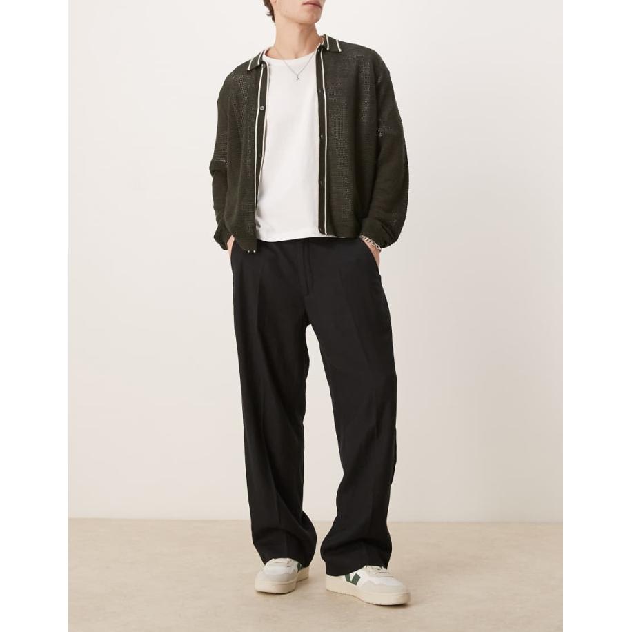 Abercrombie & Fitch - Losse timmermansbroek in zwart Zwart