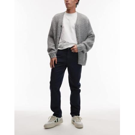 Topman - Smalle chinobroek in marineblauw