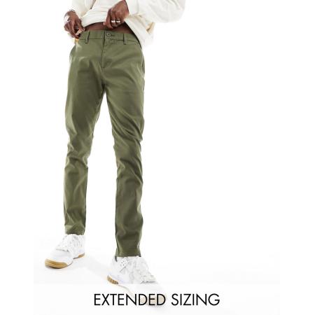 ASOS DESIGN - Skinny chino in kaki-Groen