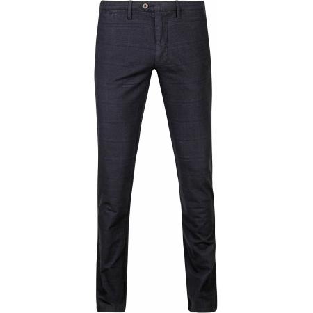 Suitable Chino Sartre Ruit Donkerblauw