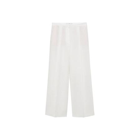 Mango MANGO Bandplooibroek Boreli2 wit gemêleerd