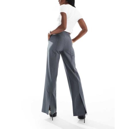 ASOS DESIGN Broek met wijde pijpen en krijtstreep-Veelkleurig