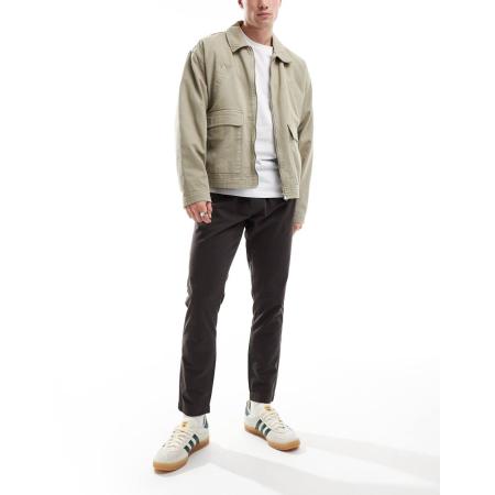 Brave Soul - Chino's met elastische tailleband in antraciet-Grijs