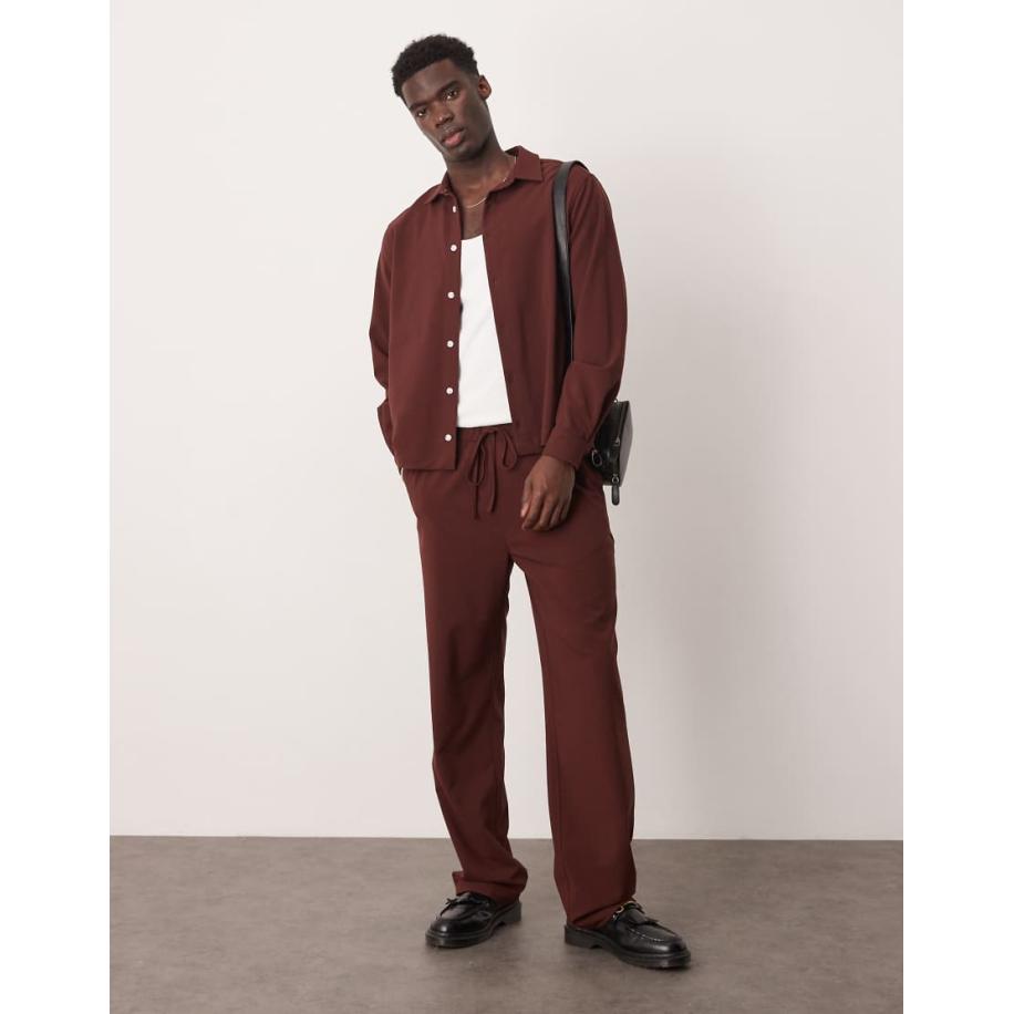 ASOS DESIGN - Baggy broek in bruin, deel van co-ord set Bruin