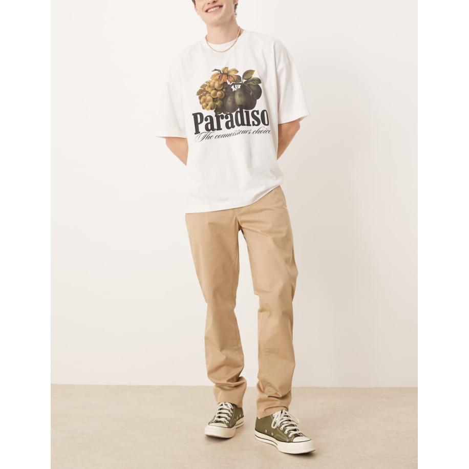 GANT - Smalle chino's van keperstof in beige-Neutraal Multicolor