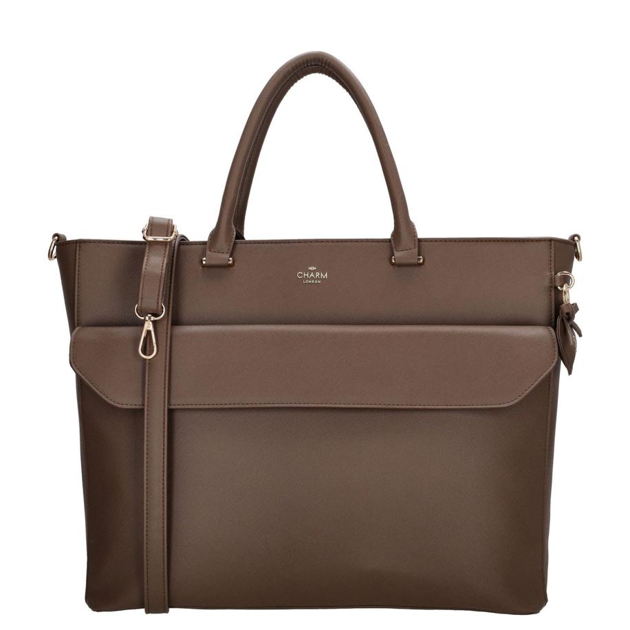 Charm London Cambridge Laptopbag mocha Bruin
