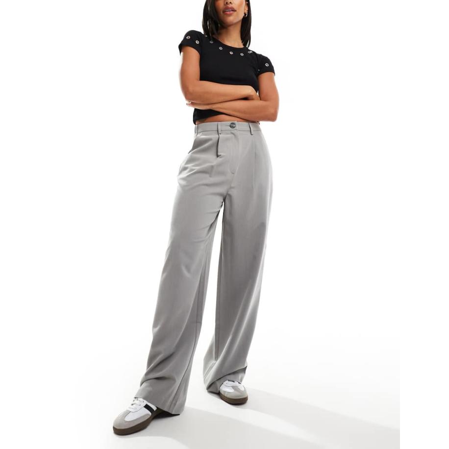 Miss Selfridge Elegante broek met wijde pijpen in grijs Grijs