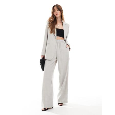 Vero Moda Makkelijke broek met elastische tailleband in blauwgrijs, deel van co-ord set